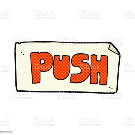 Freehand Drawn Cartoon Push Door Sign Stock Illustration - Download ...