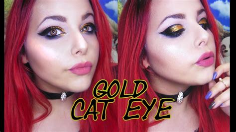 GOLD CAT EYE | COMPLETE MAKEUP TUTORIAL - YouTube