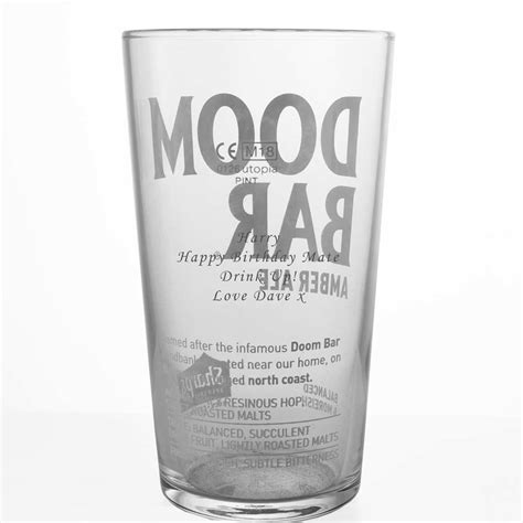 Personalised Doom Bar Amber Ale Pint Glass