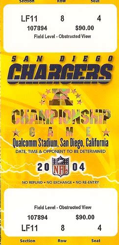 2004 San Diego Chargers AFC Championship Game ticket | Flickr