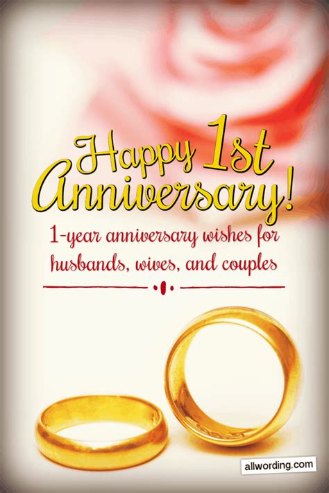 Fabulous 1st Anniversary Wishes For a Husband, Wife, or Couple ...