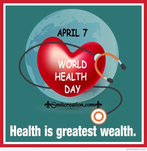 Happy World Health Day Slogan Card - SmitCreation.com