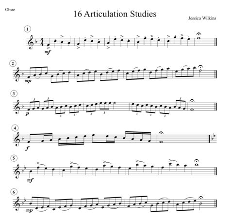 16 Articulation Studies for Oboe (Digital Download) – JDW Sheet Music