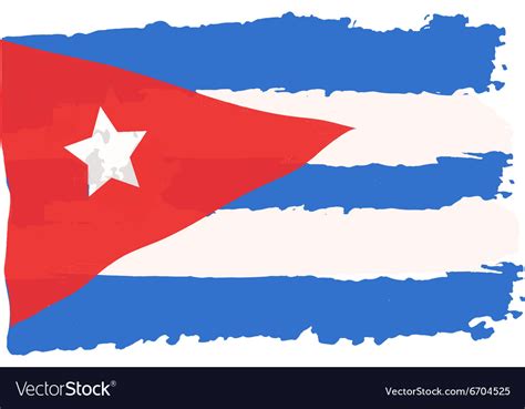 Cuban flag painted by brush hand paints Art flag Vector Image