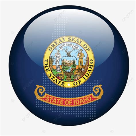 Idaho State Flag Button With Dot Patterned Map Vector, Flag, Map, Graphics PNG and Vector with ...