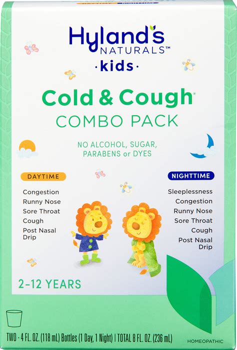 Buy Hyland’s Naturals Kids Cold & , Day and Night Combo Pack, Cold Medicine for Ages 2 ...