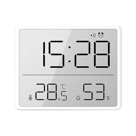 WINDLAND Modern Digital Wall Clock Date & Temperature Magnetic Designs Great for Fridge Mounting ...