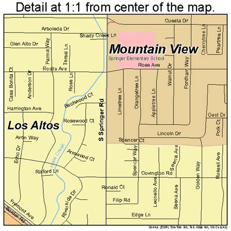 Los Altos California Street Map 0643280