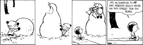 Calvin and Hobbes Snowman Theme Cartoons