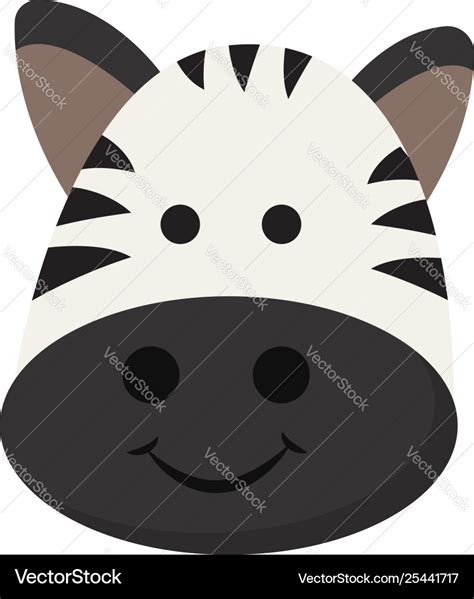 Emoji smiling cartoon face a zebra Royalty Free Vector Image