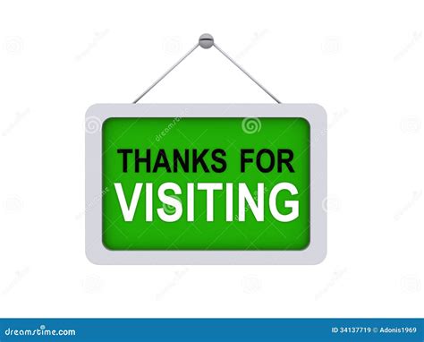 Thanks for visiting sign stock illustration. Illustration of thanks - 34137719