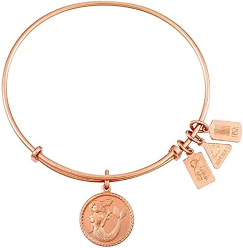 Amazon.com: Wind and Fire Mermaid Rose Gold Plated Charm Bangle: Jewelry