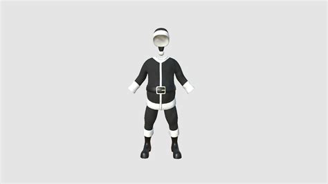 Santa Claus Costume 05 - Black 3D Model by gsommer