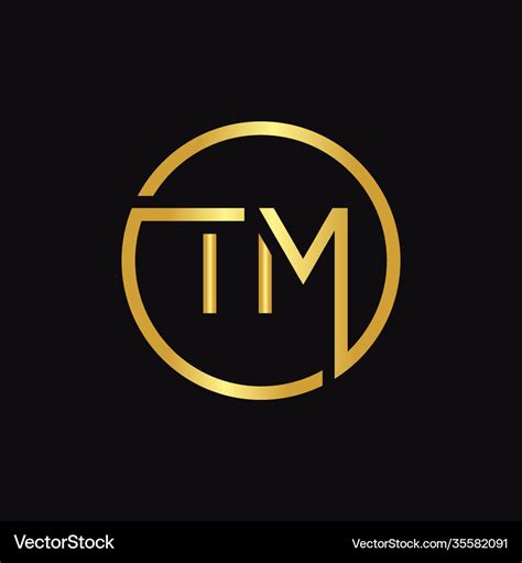 Initial circle tm letter logo design template Vector Image