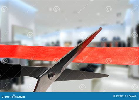 Shop Grand Opening - Cutting Red Ribbon Stock Photo - Image of ...