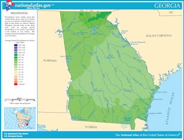 Map of Georgia Lakes, Streams and Rivers