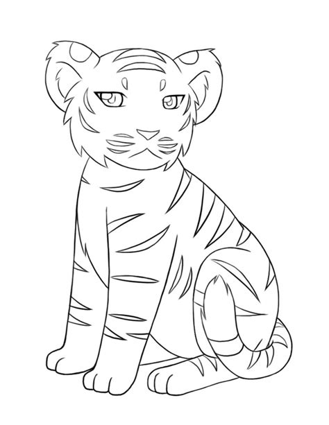 Baby Tiger Coloring Page – Animal Place