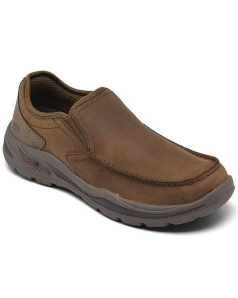 Skechers Leather Just Arch Support Slip-on Loafer Casual Sneakers From ...