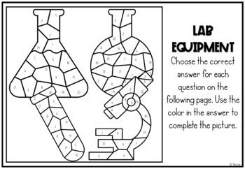 Lab Equipment Science Color by Number Activity Freebie by The Lab