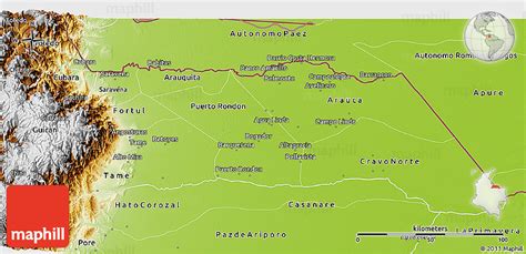 Physical 3D Map of Arauca