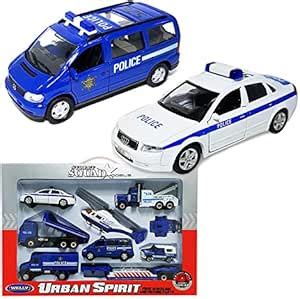 Welly Police Car Set 6Pcs Display Mini Car Miniature Car, Die-Cast ...