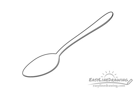 How to Draw a Spoon in 6 Easy Steps - EasyLineDrawing