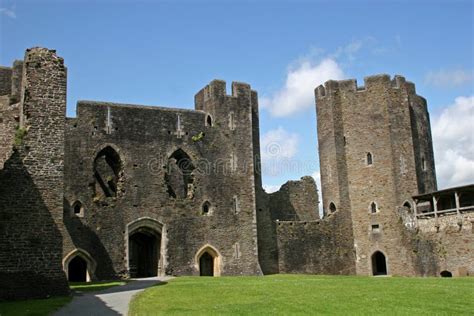 Caerphilly castle stock image. Image of castle, tower - 10844299