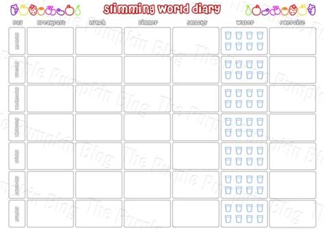 Slimming World Food Diary Printable & Meal Planner Printable