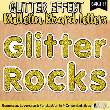 Bulletin Board Letters: Yellow Glitter Alphabet Letter for Classroom Decor