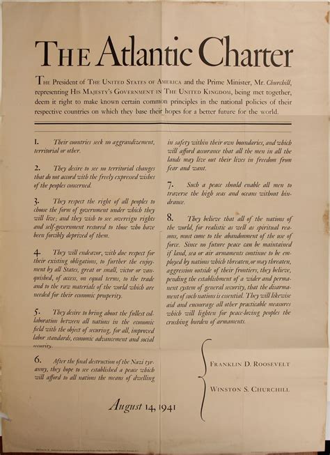 The Atlantic Charter broadside, designed by W.A. Dwiggins $2,500 | Atlantic charter, Ap us ...