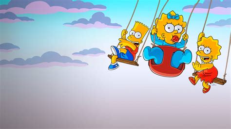 Download Lisa Simpson And Siblings On Swings Wallpaper | Wallpapers.com