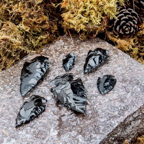 Black Obsidian Arrowhead Collection - 6-Pack | BUDK.com - Knives ...