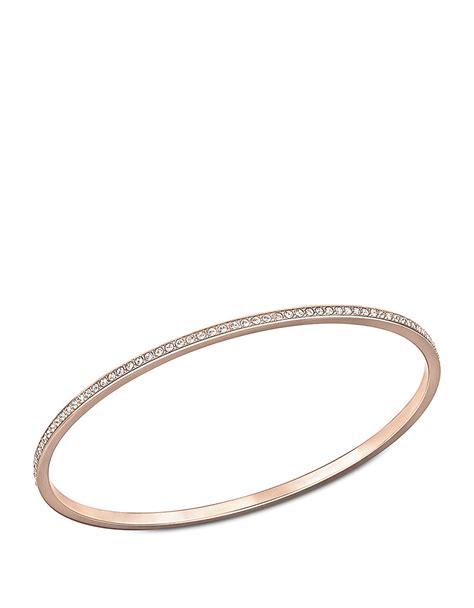 Lyst - Swarovski Rose Gold And Crystal Ready Bangle Bracelet in Pink