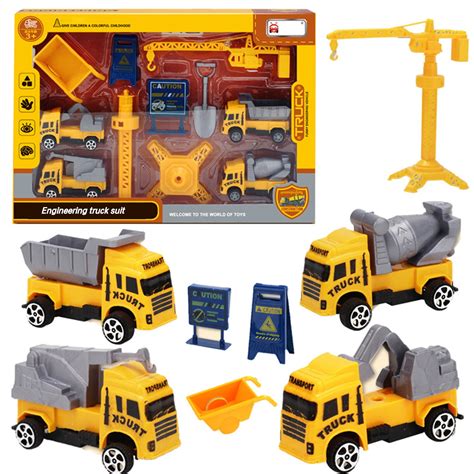 Tarmeek Construction Site Vehicles Toy Set, Kids Engineering Playset, Tractor, Digger, Crane ...