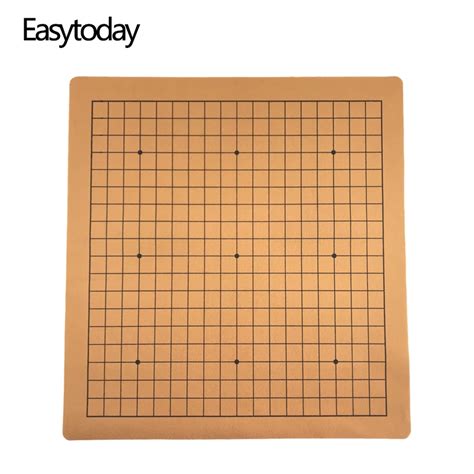 Easytoday Weiqi Chess Board Chinese Go Game Chessboard Synthetic Leather Suede One Side 19 Line ...