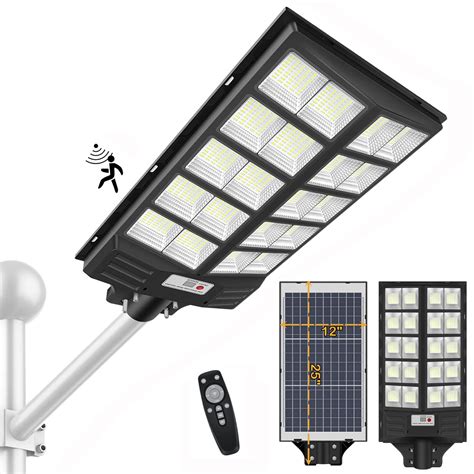 INSDEA 1500W Solar Street Light Motion Sensor, Dusk to Dawn Solar Flood ...