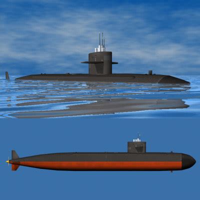 los angeles class submarine 3d model