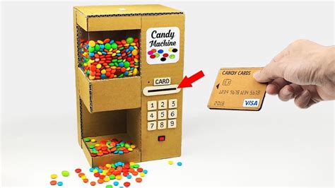 DIY CANDY DISPENSER Vending Machine Using CARD from Cardboard | Candy cards, Candy dispenser ...