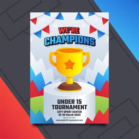 Free Vector | Gradient soccer championship poster template