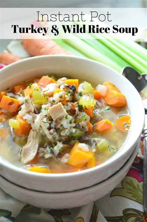 Instant Pot Turkey & Wild Rice Soup - Katie's Cucina