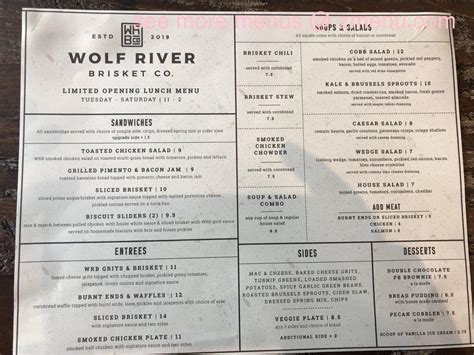 Online Menu of Wolf River Brisket Restaurant, Germantown, Tennessee, 38139 - Zmenu