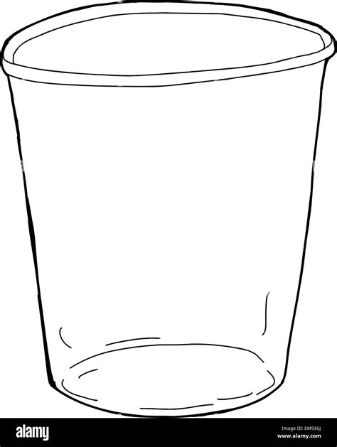 Cartoon outline of empty plastic cup over white Stock Photo - Alamy