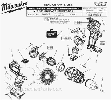 Milwaukee 2602-20 Parts List and Diagram - (C15C) : eReplacementParts.com