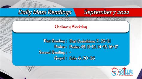 Daily Mass Readings for Wednesday, 7 September 2022 - Catholic Gallery