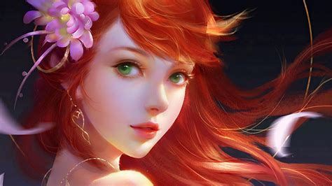 Image result for red haired green eyed anime girl Red Hair Green Eyes, Girl With Green Eyes ...
