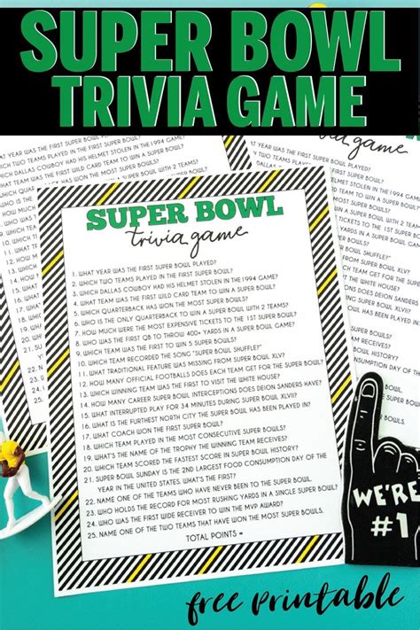 Free Printable Super Bowl Trivia Game | Super bowl trivia, Trivia games ...