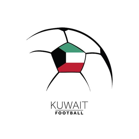 Premium Vector | Soccer football minimal design with Kuwait flag