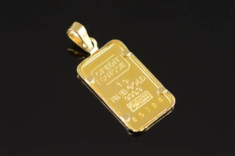 14K 1.3g 1 Gram .999 Pure gold Bar Yellow Gold Pendant | Property Room