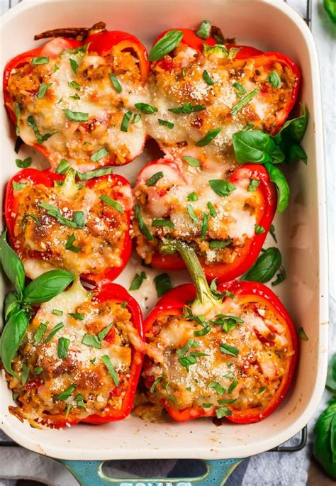 Italian Stuffed Peppers | 15 Healthy, Make-Ahead Lunch Recipes | POPSUGAR Fitness Photo 10