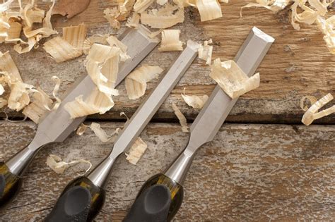 Free Stock Photo 11076 Set of three woodworking chisels | freeimageslive